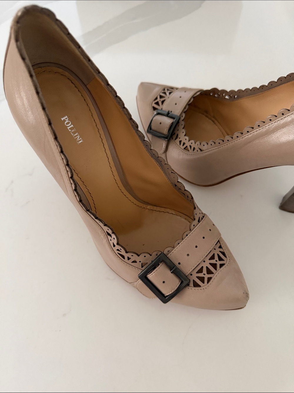 POLLINI Cut Out Buckle Heel
